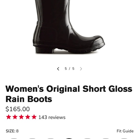 Hunter Glossy Black Waterproof Boots - Picture 7 of 7